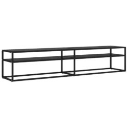 TV-benk svart 200x40x40,5 cm herdet glass