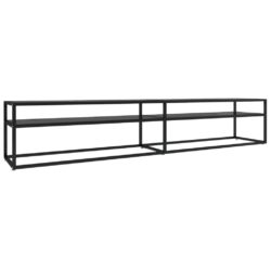 TV-benk svart 220x40x40,5 cm herdet glass