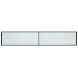 TV-benk hvit marmor 220x40x40,5 cm herdet glass