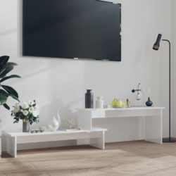 TV-benk høyglans hvit 180x30x43 cm konstruert tre