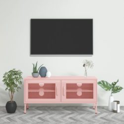 TV-benk rosa 105x35x50 cm stål