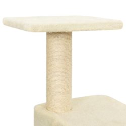 Kattetre med klorestolper i sisal kremhvit 118,5 cm