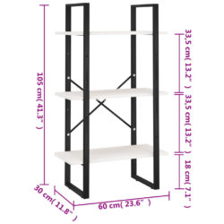 Oppbevaringshylle 60x30x105 cm heltre furu hvit