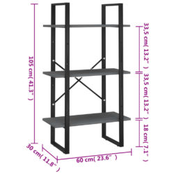 Oppbevaringshylle 60x30x105 cm heltre furu grå