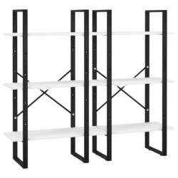 Oppbevaringshylle hvit 60x30x210 cm konstruert tre