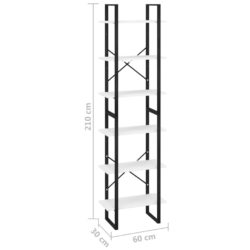 Oppbevaringshylle hvit 60x30x210 cm konstruert tre