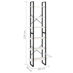 Oppbevaringshylle hvit 60x30x210 cm heltre furu