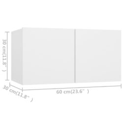 TV-benker 4 stk hvit 60x30x30 cm konstruert tre