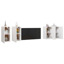 TV-benker 4 stk hvit 30,5x30x60 cm konstruert tre