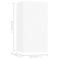 TV-benker 7 stk hvit 30,5x30x60 cm konstruert tre