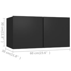 TV-benker 4 stk svart 60x30x30 cm konstruert tre