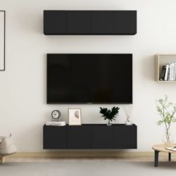 TV-benker 4 stk svart 60x30x30 cm konstruert tre