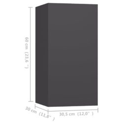 TV-benker 4 stk grå 30,5x30x60 cm konstruert tre