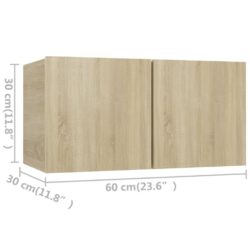 TV-benker 4 stk sonoma eik 60x30x30 cm konstruert tre