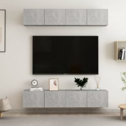 TV-benker 4 stk betonggrå 80x30x30 cm konstruert tre