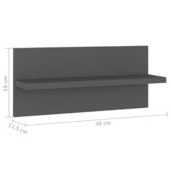 Vegghyller 2 stk grå 40×11,5×18 cm konstruert tre