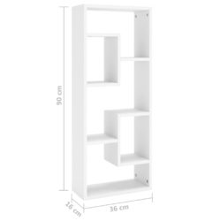 Vegghylle hvit 36x16x90 cm konstruert tre