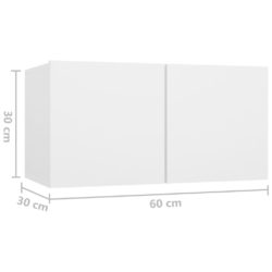 Hengende TV-benk hvit 60x30x30 cm