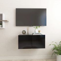 Hengende TV-benk svart 60x30x30 cm