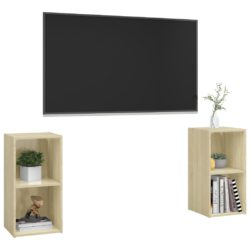 TV-benker 2 stk sonoma eik 72x35x36,5 cm konstruert tre