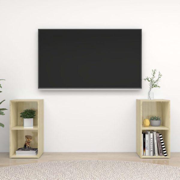 TV-benker 2 stk sonoma eik 72x35x36,5 cm konstruert tre