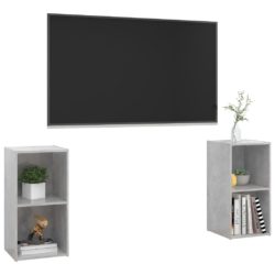 TV-benker 2 stk betonggrå 72x35x36,5 cm konstruert tre