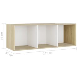 TV-benker 2 stk hvit og sonoma eik 107x35x37 cm konstruert tre