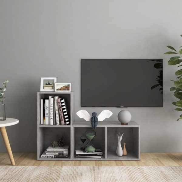 TV-benker 2 stk betonggrå 72x35x36,5 cm konstruert tre