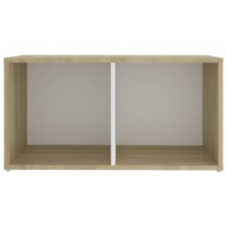 TV-benker 4 stk hvit og sonoma eik 72x35x36,5 cm konstruert tre