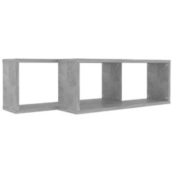 Vegghyller kubeformet 2 stk betonggrå 60x15x23 cm sponplate