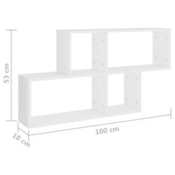 Vegghylle hvit 100x18x53 cm sponplate