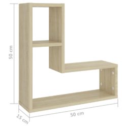 Vegghyller 2 stk sonoma eik 50x15x50 cm konstruert tre