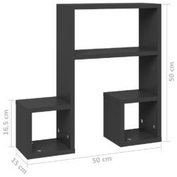 Vegghyller 2 stk grå 50x15x50 cm konstruert tre