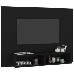 Veggmontert TV-benk svart 120×23,5×90 cm konstruert tre