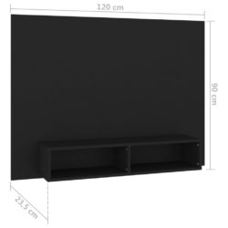 Veggmontert TV-benk svart 120×23,5×90 cm konstruert tre