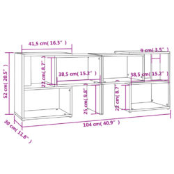 TV-benk hvit 104x30x52 cm konstruert tre