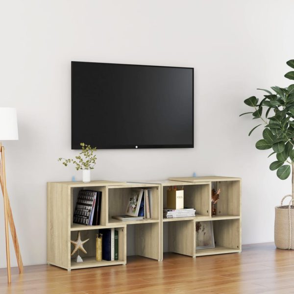 TV-benk sonoma eik 104x30x52 cm konstruert tre