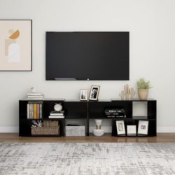 TV-benk svart 149x30x52 cm konstruert tre