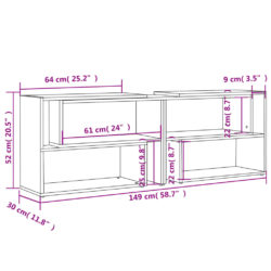 TV-benk svart 149x30x52 cm konstruert tre