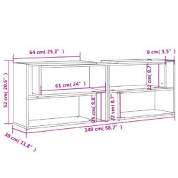 TV-benk sonoma eik 149x30x52 cm konstruert tre