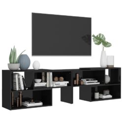 TV-benk høyglans svart 149x30x52 cm konstruert tre