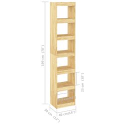 Bokhylle/romdeler 40x30x199 cm heltre furu