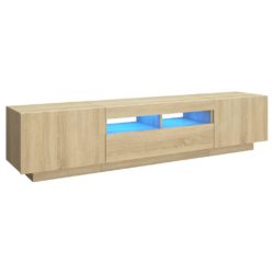 TV-benk med LED-lys sonoma eik 180x35x40 cm