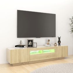 TV-benk med LED-lys sonoma eik 180x35x40 cm