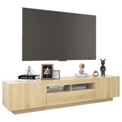 TV-benk med LED-lys sonoma eik 180x35x40 cm