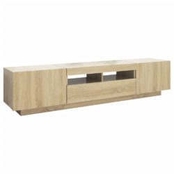 TV-benk med LED-lys sonoma eik 180x35x40 cm