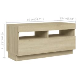 TV-benk med LED-lys sonoma eik 180x35x40 cm