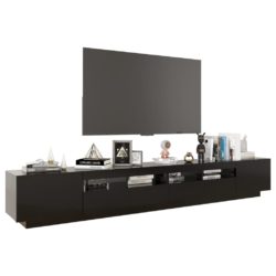 TV-benk med LED-lys svart 260x35x40 cm