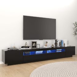 TV-benk med LED-lys svart 260x35x40 cm