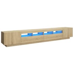 TV-benk med LED-lys sonoma eik 260x35x40 cm